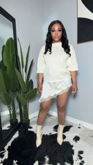 Weekend Lace T-Shirt Dress (cream)