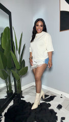 Weekend Lace T-Shirt Dress (cream)