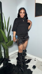 Weekend Lace T-Shirt Dress (black)