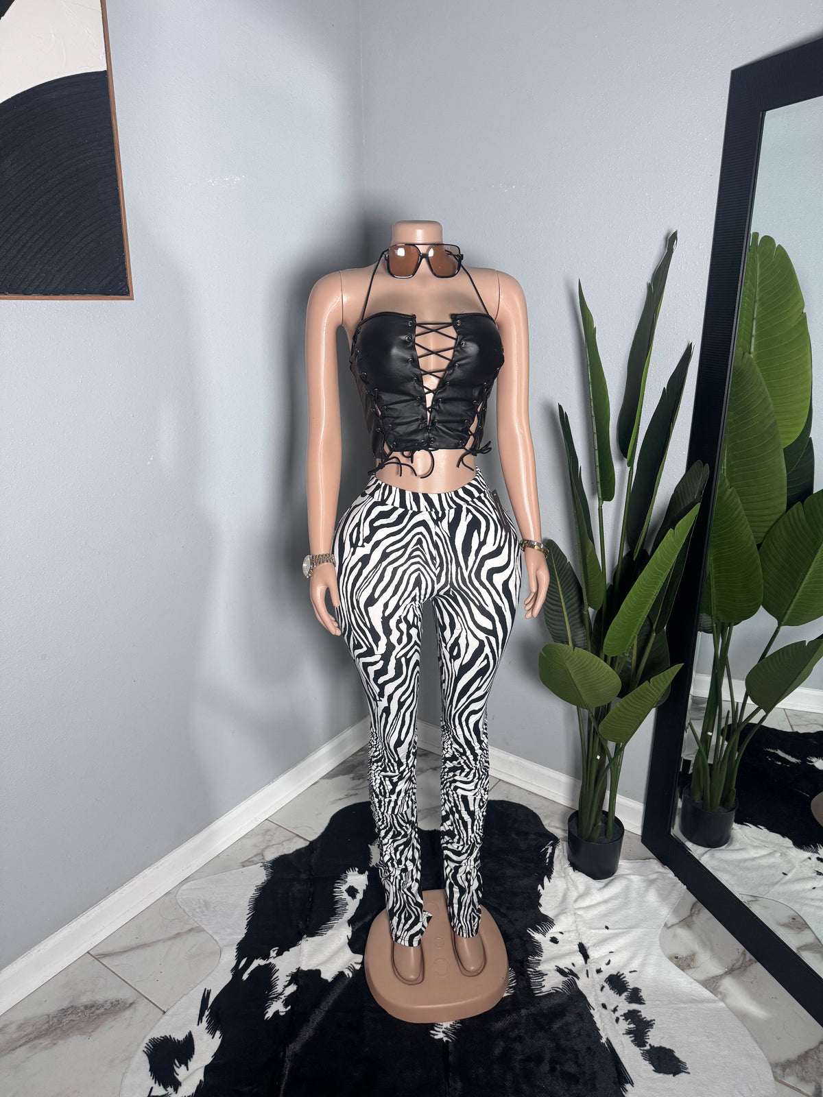 Faux Leather Bre(Top)